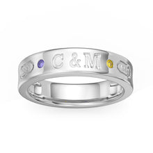 Carica l&#39;immagine nel visualizzatore di Gallery, Anello coppia SIENA in argento sterling 925 personalizzato
