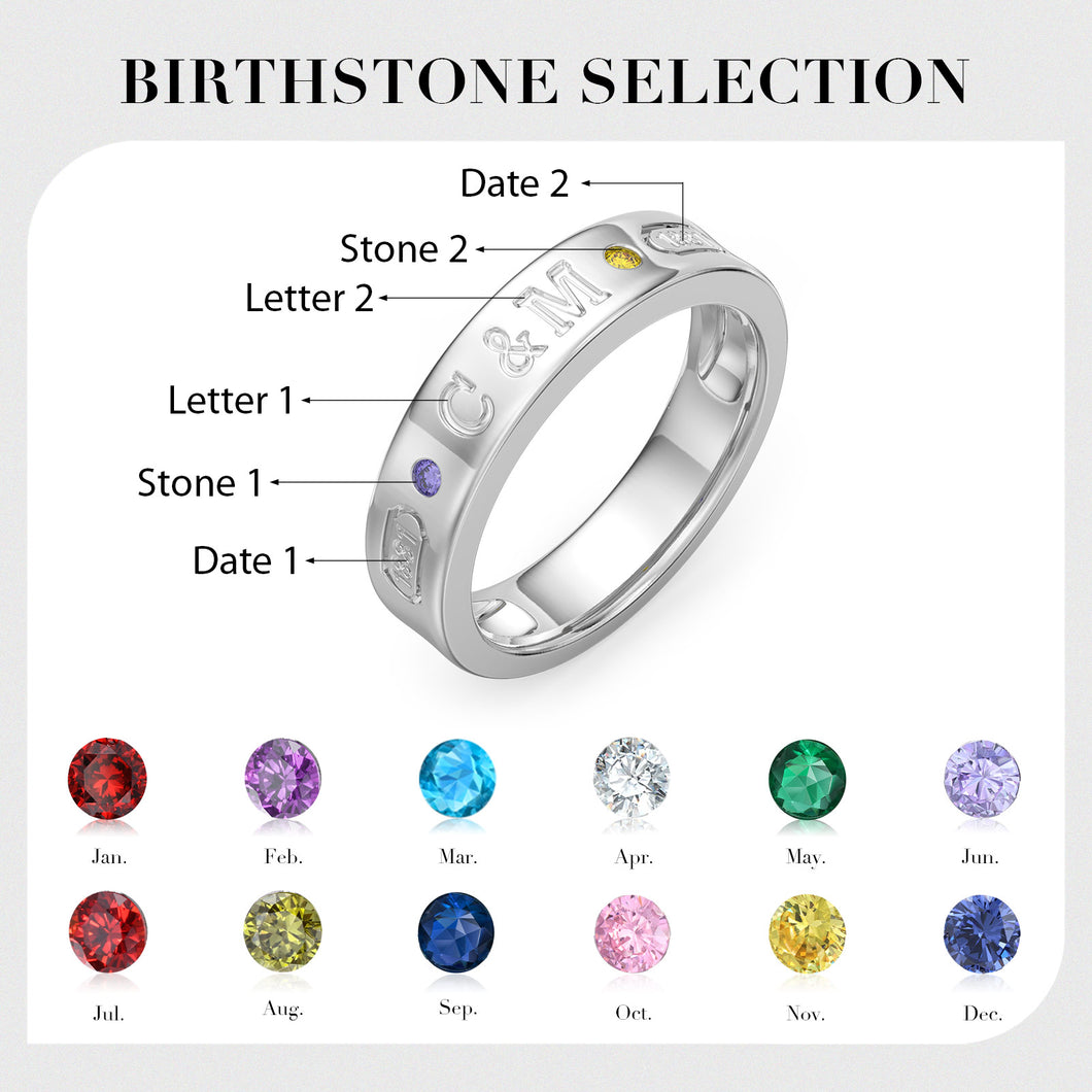 Anello personalizzato COPPIA PRINCIPESSA in argento sterling 925