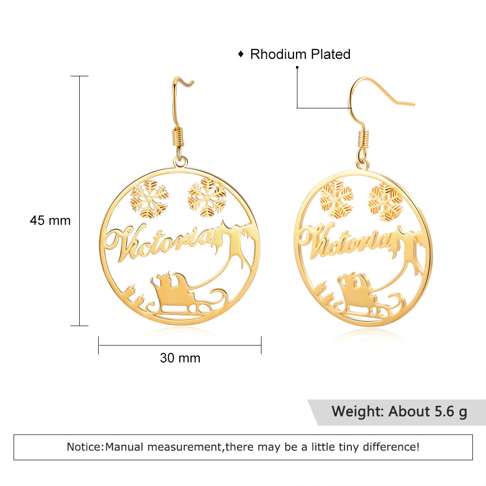 Custom CHRISTMAS TREE NAME Earring