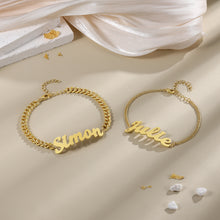 Carica l&#39;immagine nel visualizzatore di Gallery, Bracciale NOME COPPIA personalizzato 18K
