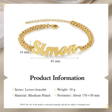 Load image into Gallery viewer, Custom NAME COUPLE 18K Bracelet
