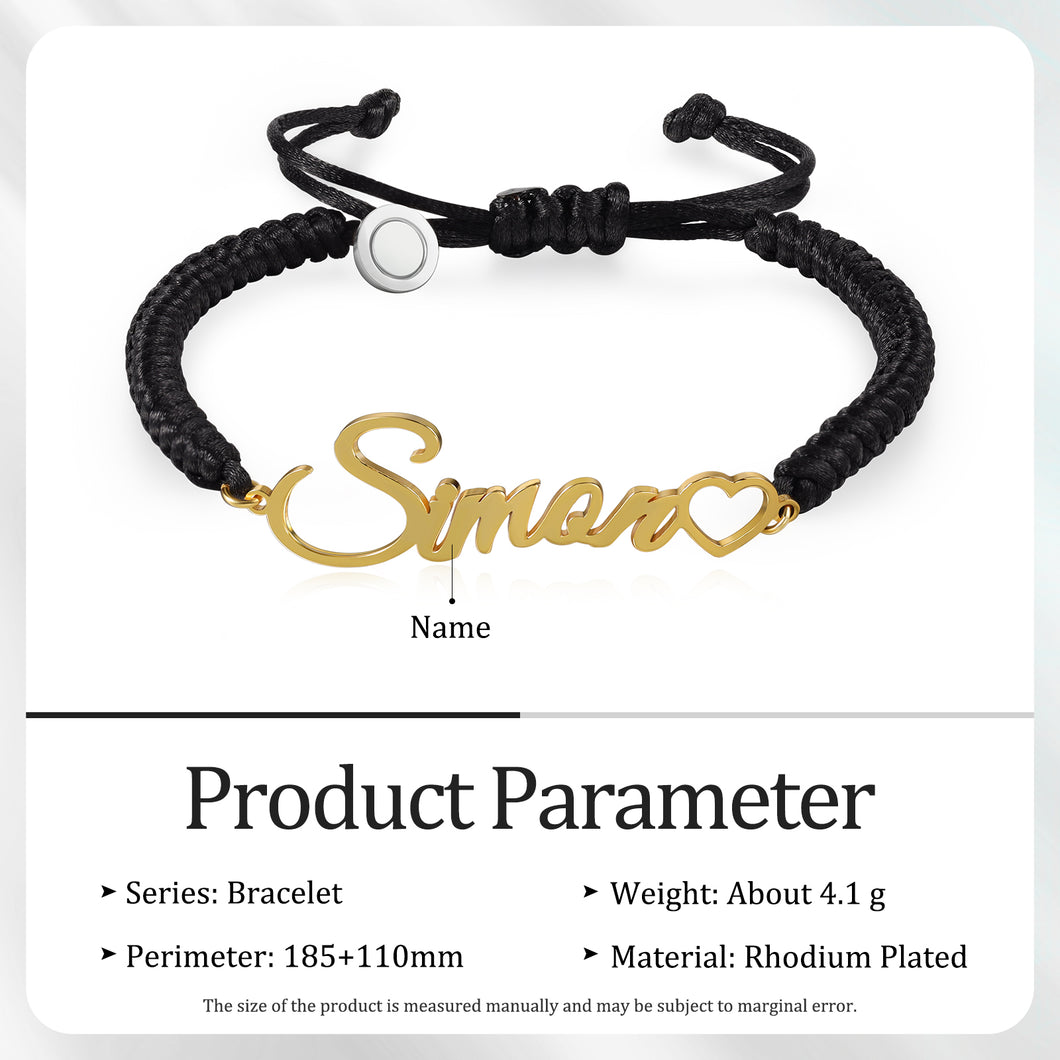 Bracciale placcato rodio personalizzato NOME COPPIA