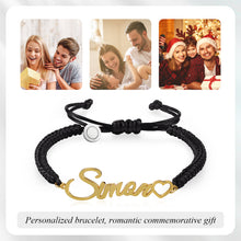 Load image into Gallery viewer, Custom NAME COUPLE RHODIUM Plated Bracelet
