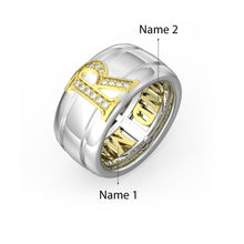 Carica l&#39;immagine nel visualizzatore di Gallery, Anello di coppia DOGE in argento sterling 924 personalizzato
