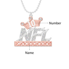 Load image into Gallery viewer, Custom 925 Sterling Silver FOOTBALL KING Necklace
