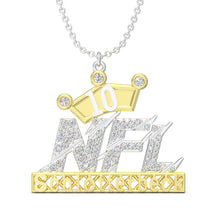 Load image into Gallery viewer, Custom 925 Sterling Silver FOOTBALL KING Necklace
