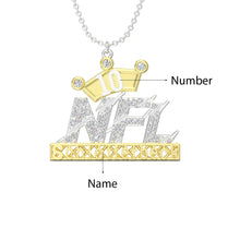 Load image into Gallery viewer, Custom 925 Sterling Silver FOOTBALL KING Necklace
