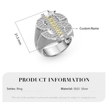 Carica l&#39;immagine nel visualizzatore di Gallery, Anello DOLLAR KING in argento sterling 925 personalizzato
