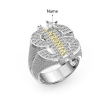 Carica l&#39;immagine nel visualizzatore di Gallery, Anello DOLLAR KING in argento sterling 925 personalizzato
