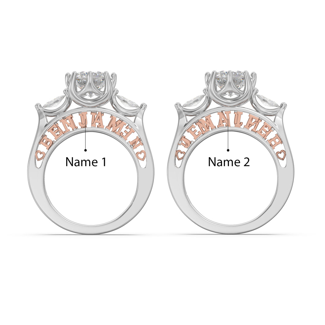 Fede nuziale personalizzata ELEONORA in argento sterling 925