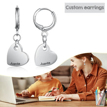 Load image into Gallery viewer, Custom HEART Pendant Earrings
