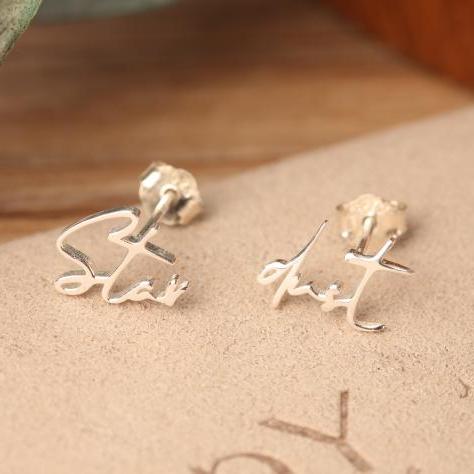 Custom 925 Sterling Silver SIGN Earring