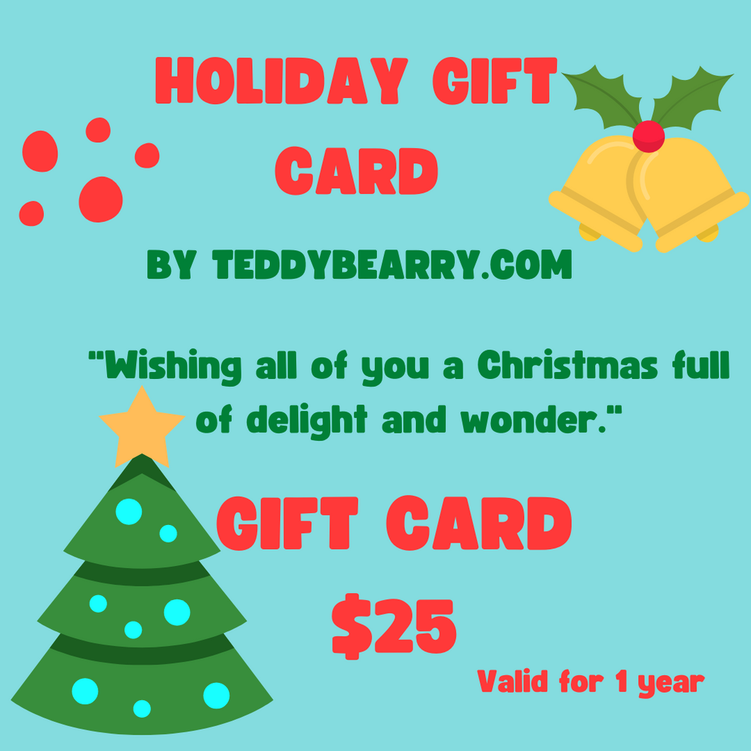 TeddyBearry Jewelry Custom-Made Gift Cards