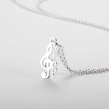 Load image into Gallery viewer, Custom 925 Sterling Silver TREBLE CLEF  NAME Necklace
