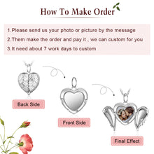 Load image into Gallery viewer, Custom 925 Sterling Silver HEART PHOTO Necklace
