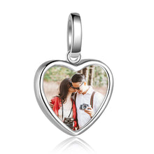 Load image into Gallery viewer, Custom 925 Sterling Silver PINK HEART PHOTO PENDANT Necklace
