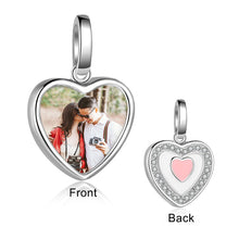 Load image into Gallery viewer, Custom 925 Sterling Silver PINK HEART PHOTO PENDANT Necklace
