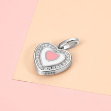 Carica l&#39;immagine nel visualizzatore di Gallery, Collana PENDENTE FOTO CUORE ROSA personalizzata in argento sterling 925
