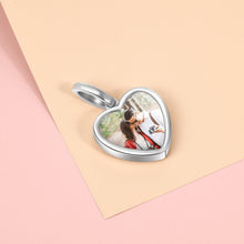 Load image into Gallery viewer, Custom 925 Sterling Silver PINK HEART PHOTO PENDANT Necklace
