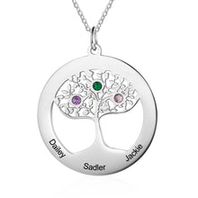 Carica l&#39;immagine nel visualizzatore di Gallery, Collana personalizzata FAMILY LOVE TREE in argento sterling 925
