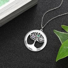 Carica l&#39;immagine nel visualizzatore di Gallery, Collana personalizzata FAMILY LOVE TREE in argento sterling 925
