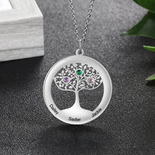 Carica l&#39;immagine nel visualizzatore di Gallery, Collana personalizzata FAMILY LOVE TREE in argento sterling 925
