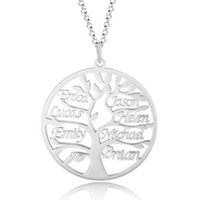 Load image into Gallery viewer, Custom 925 Sterling Silver TREE OF LIFE (up to 9) NAME Necklace
