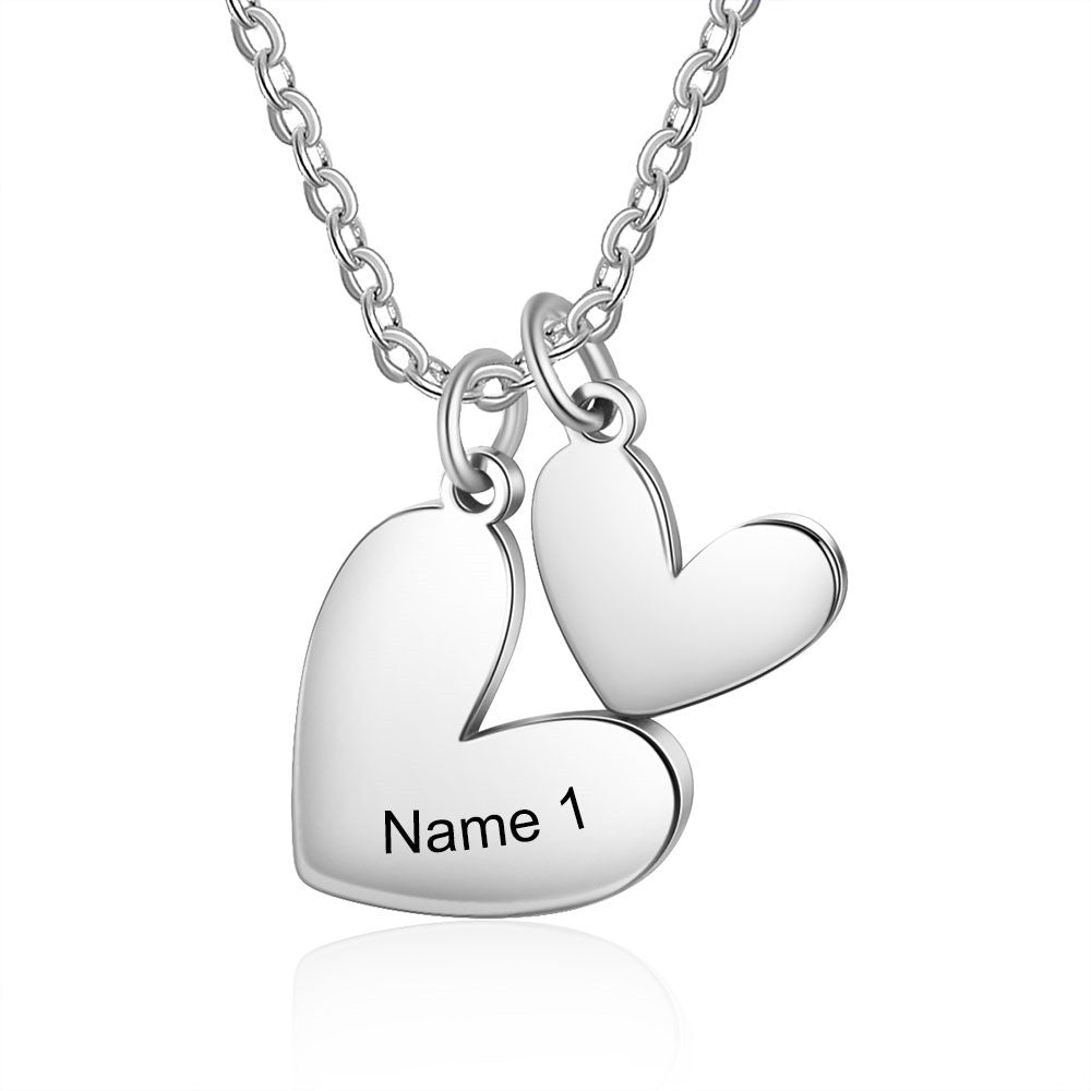 Custom Engraving HEART G/W/R Plated Necklace