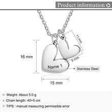 Load image into Gallery viewer, Custom Engraving HEART G/W/R Plated Necklace
