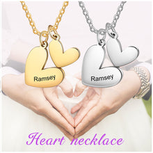 Load image into Gallery viewer, Custom Engraving HEART G/W/R Plated Necklace
