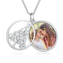 Load image into Gallery viewer, Custom CHRISTMAS TREE PHOTO White Gold Plated Necklace
