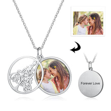 Load image into Gallery viewer, Custom CHRISTMAS TREE PHOTO White Gold Plated Necklace
