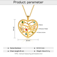 Load image into Gallery viewer, Custom FAMILY TREE BIRTHSTONES/NAME - Gold/White/Rose Plated - Necklace
