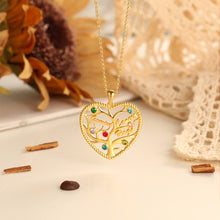 Load image into Gallery viewer, Custom FAMILY TREE BIRTHSTONES/NAME - Gold/White/Rose Plated - Necklace
