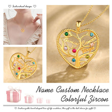 Load image into Gallery viewer, Custom FAMILY TREE BIRTHSTONES/NAME - Gold/White/Rose Plated - Necklace
