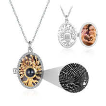 Load image into Gallery viewer, Custom 925 Sterling Silver FAMILY TREE PROJECTION STONE PHOTO Necklace
