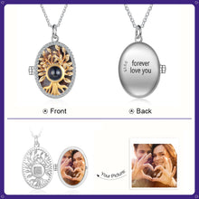 Load image into Gallery viewer, Custom 925 Sterling Silver FAMILY TREE PROJECTION STONE PHOTO Necklace
