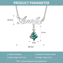 Load image into Gallery viewer, Custom CHRISTMAS TREE NAME White Gold Plated Necklace
