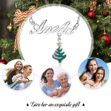 Carica l&#39;immagine nel visualizzatore di Gallery, Personalizzato NOME ALBERO DI NATALE Collana placcata oro bianco
