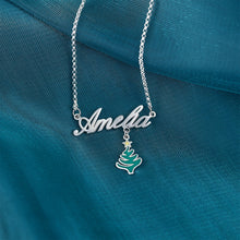 Load image into Gallery viewer, Custom CHRISTMAS TREE NAME White Gold Plated Necklace
