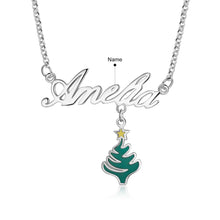 Load image into Gallery viewer, Custom CHRISTMAS TREE NAME White Gold Plated Necklace
