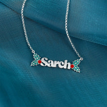 Load image into Gallery viewer, Custom CHRISTMAS NAME White Gold Plated Necklace
