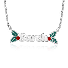 Load image into Gallery viewer, Custom CHRISTMAS NAME White Gold Plated Necklace
