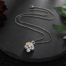 Load image into Gallery viewer, Custom HALLOWEEN🎃 BIRTHSTONE💎DAISY🏵️SKULL💀 Pendant G/W Plated Necklace
