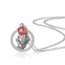 Load image into Gallery viewer, HALLOWEEN🎃 HAND ROSE🌹FLOWER White Gold Plated Necklace
