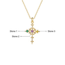 Carica l&#39;immagine nel visualizzatore di Gallery, SNOWFLAKE CROSS Collana placcata rodio
