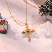 Carica l&#39;immagine nel visualizzatore di Gallery, SNOWFLAKE CROSS Collana placcata rodio
