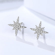 Load image into Gallery viewer, 925 Sterling Silver EIGHT-POINTED STAR Stud Earrings
